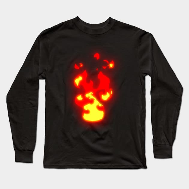 2D FIRE Long Sleeve T-Shirt by lllucifercat